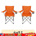 2 Pack Folding Camp Chairs with Cup Holder Portable Quad Frame Durable Outdoor Seating Tailgating Camping Sports Events