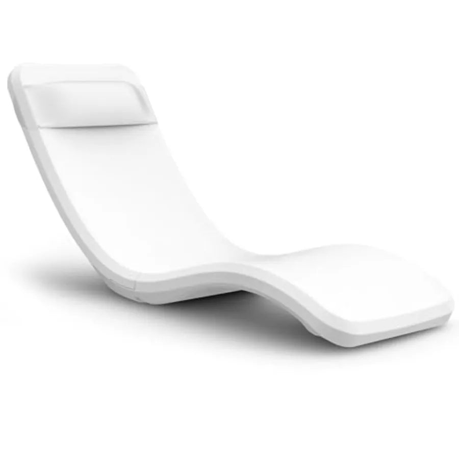 Coast Modern Pool Lounge Chair - Waterproof Polyester Fabric in Pool Blue - Weighted Outdoor Chaise Lounger for Patio